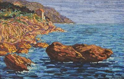 Watercolor Seascape Italy circa 1920
