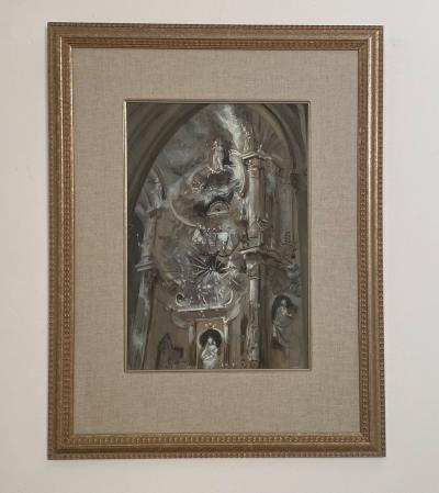 Watercolor by Stuart Elredge Cathedral Toledo Spain