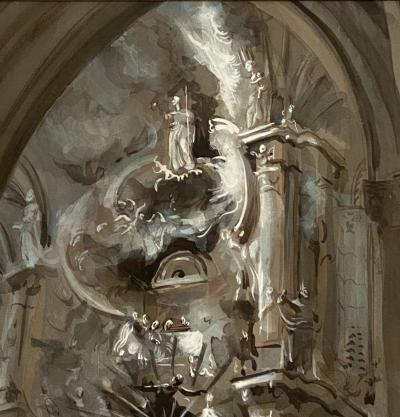 Watercolor by Stuart Elredge Cathedral Toledo Spain