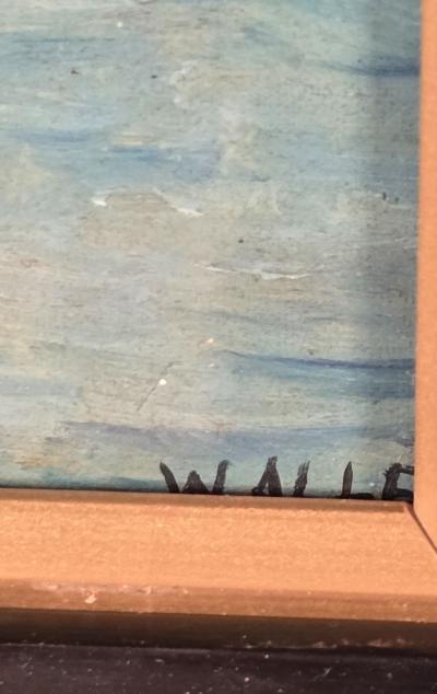 Watercolor of Boats in Harbor Italy circa 1900