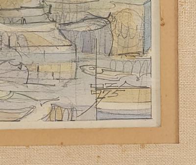 Watercolor of Goddess and Companion with Horse circa 1975