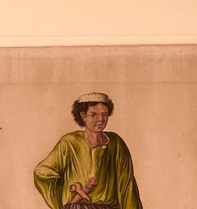 Watercolor of Indonesian Aristocrat 19th Century