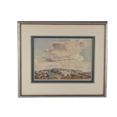 Watercolor of Landscape with Clouds circa 1940