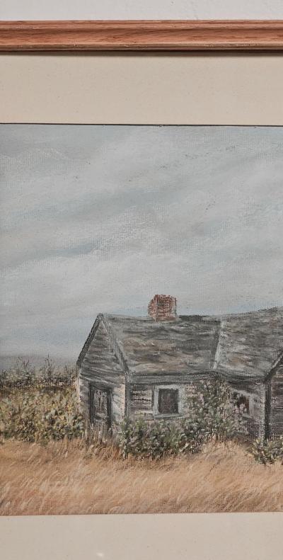 Watercolor of a Rustic Cabin U S A circa 1975