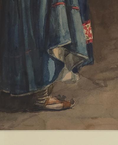 Watercolor of a Woman Southern Italy 19th century or earlier