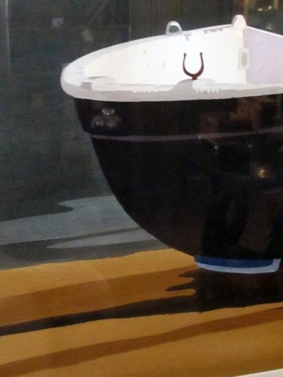 Watercolor on Paper Beached Cinque Terre italy by Michael Dunlavey 2012