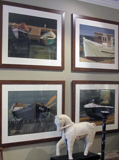 Watercolor on Paper Beached Cinque Terre italy by Michael Dunlavey 2012