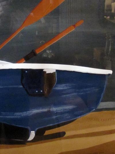 Watercolor on Paper Beached Cinque Terre italy by Michael Dunlavey 2012