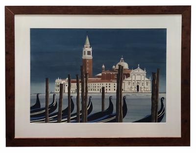 Watercolor on Paper Chiesa di San Maggiore Venice signed Michael Dunlavey