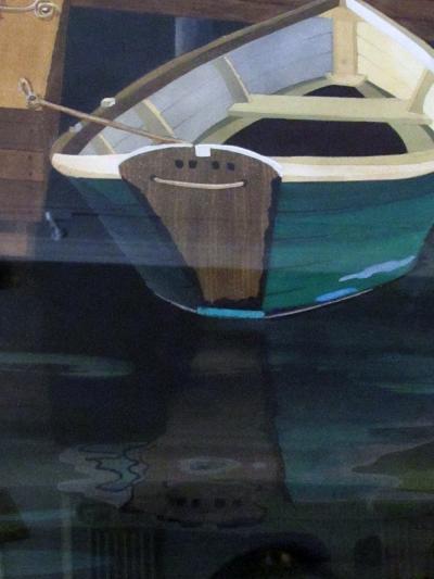 Watercolor on Paper Interlude Two Dories Boston Harbor by Michael Dunlavey