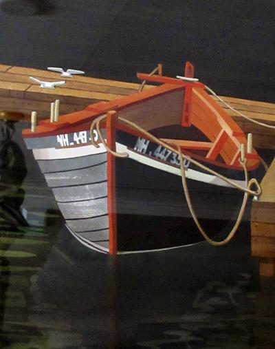 Watercolor on Paper Interlude Two Dories Boston Harbor by Michael Dunlavey