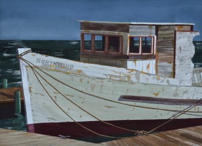 Watercolor on Paper Northwind Bodega Bay California by Michael Dunlavey