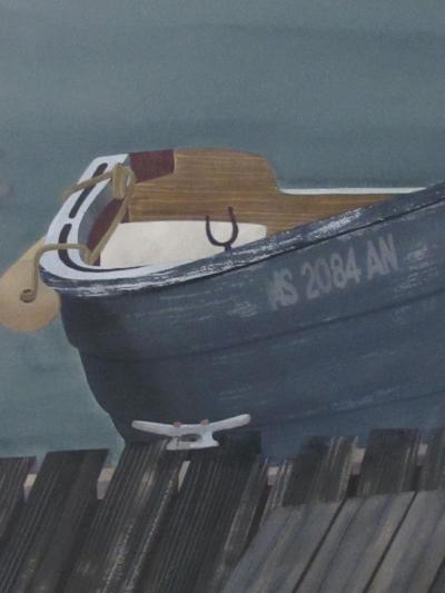 Watercolor on Paper Rendezvous Bodega Bay California by Michael Dunlavey