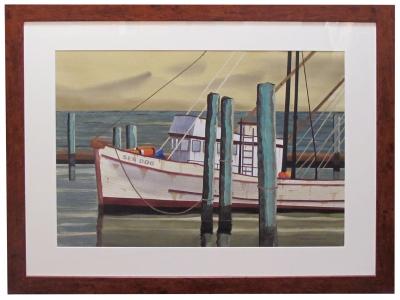 Watercolor on Paper Sea Dog Santa Barbara California signed Michael Dunlavey