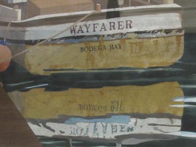 Watercolor on Paper Wayfarer Noyo Harbor California by Michael Dunlavey