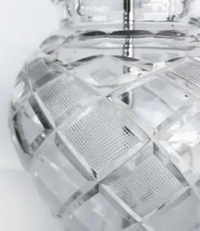 Waterford Crystal Cut Crystal Table Lamps Chrome Bases Waterford Crystal Ireland Attributed