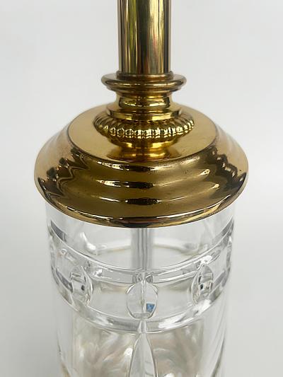 Waterford Crystal Waterford Cut Crystal Overture Lamps Polished Brass Shades Pair