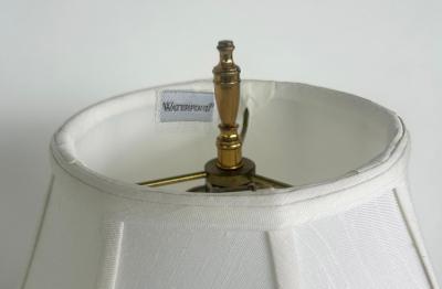 Waterford Crystal Waterford Cut Crystal Overture Lamps Polished Brass Shades Pair
