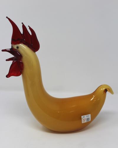Wave Murano Glass Rooster and Hen in Murano Glass