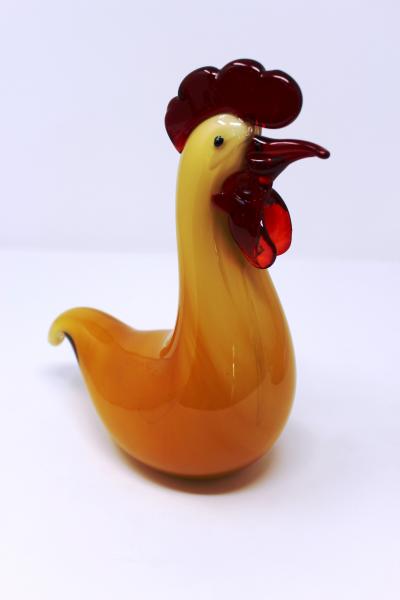 Wave Murano Glass Rooster and Hen in Murano Glass