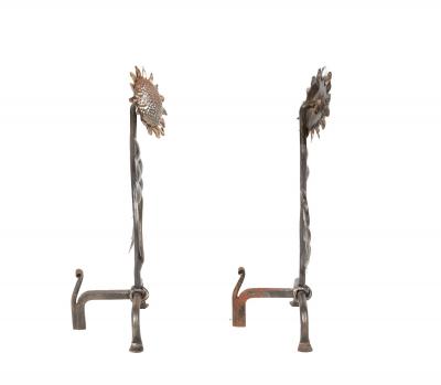Waving Sunflower Andirons