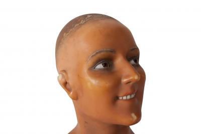 Wax Bust Sculpted Italy 1920s
