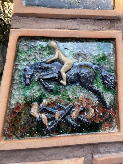Waylande Gregory SET OF FIVE TERRACOTTA FUSED GLASS WALL SCULPTURES BY WAYLANDE DESANTIS GREGORY