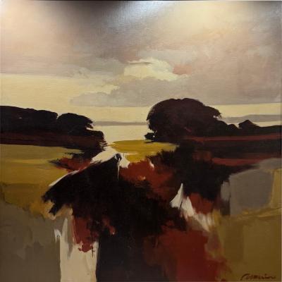 Wayne Amerine Large Oil on Canvas Abstract Landscape 5 x 4