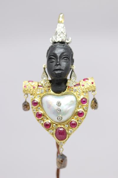 Wayne L Smith Venetian Style Blackamoor Brooch