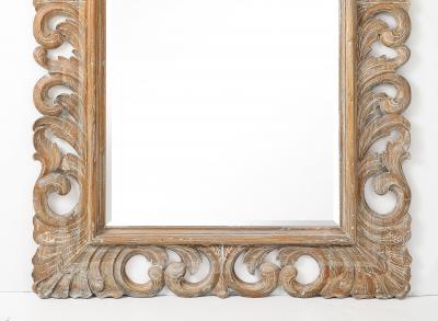 Weathered Oak Carved Floor Mirror 84x53