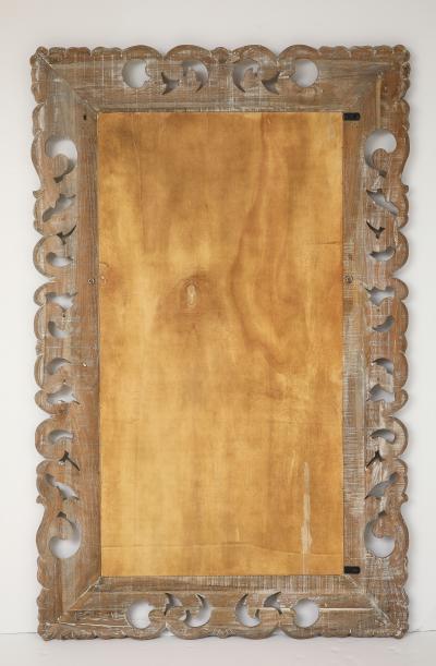 Weathered Oak Carved Floor Mirror 84x53