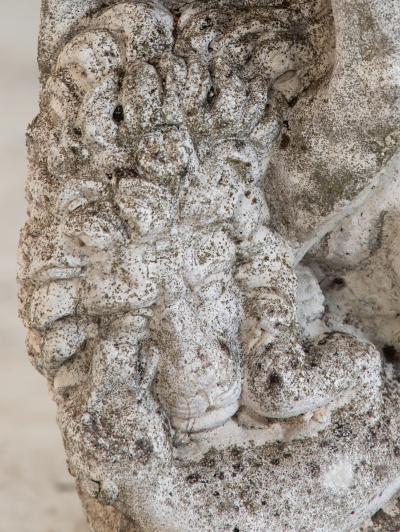 Weathered Stone Hercules Garden Statue France Mid 20th C 