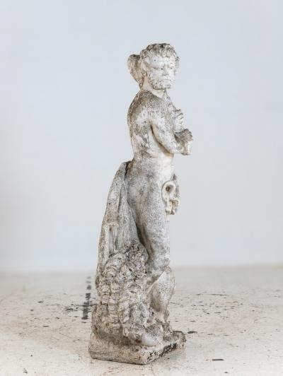 Weathered Stone Hercules Garden Statue France Mid 20th C 