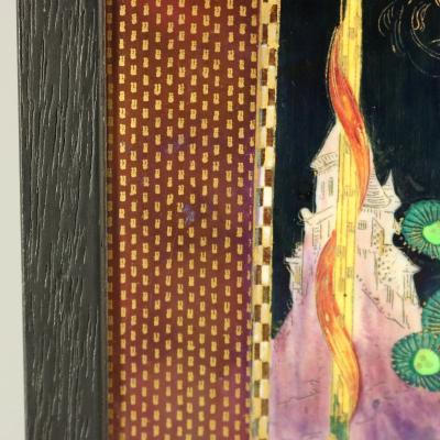 Wedgwood Fairyland Lustre Elves in a Pine Tree Plaque