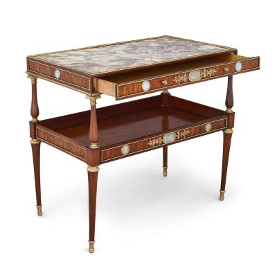 Wedgwood style jasperware ormolu and marble mounted two tiered side table