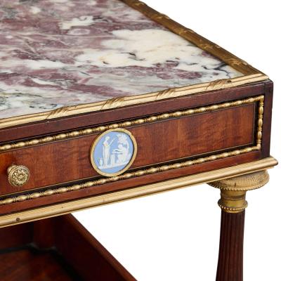 Wedgwood style jasperware ormolu and marble mounted two tiered side table