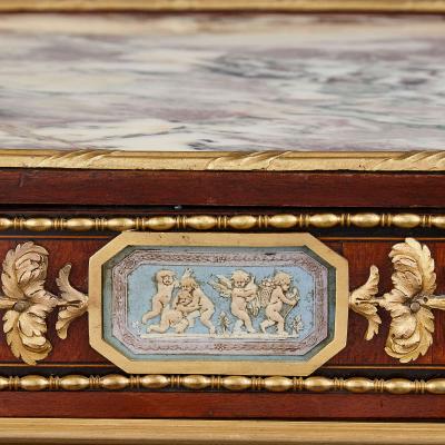 Wedgwood style jasperware ormolu and marble mounted two tiered side table