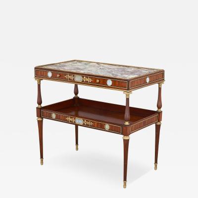 Wedgwood style jasperware ormolu and marble mounted two tiered side table