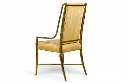 Weiman Warren Lloyd for Mastercraft Imperial Brass and Beige Chenille Armchairs