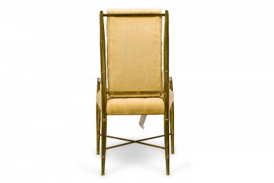 Weiman Warren Lloyd for Mastercraft Imperial Brass and Beige Chenille Armchairs