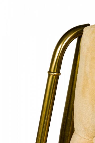 Weiman Warren Lloyd for Mastercraft Imperial Brass and Beige Chenille Armchairs