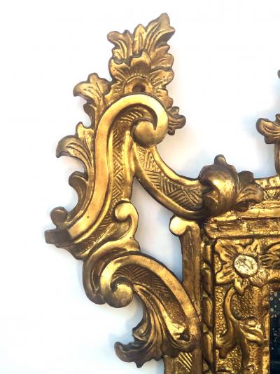 Well carved English George II Style Giltwood Mirror with Dramatic Crest