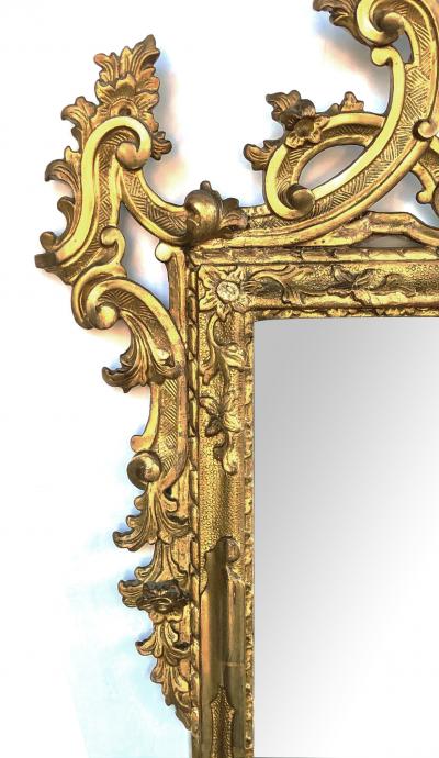 Well carved English George II Style Giltwood Mirror with Dramatic Crest