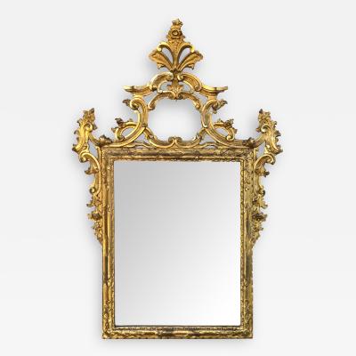 Well carved English George II Style Giltwood Mirror with Dramatic Crest