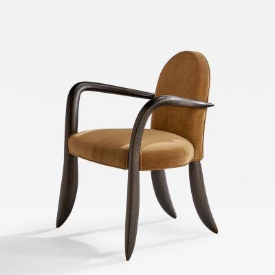 Wendell Castle Armhair with Mahogany and Velvet USA 1997