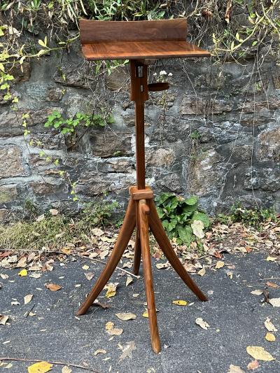 Wendell Castle MID CENTURY ORGANIC MODERNIST WOOD ADJUSTABLE MUSIC STAND WITH FOUR FOOTED BASE