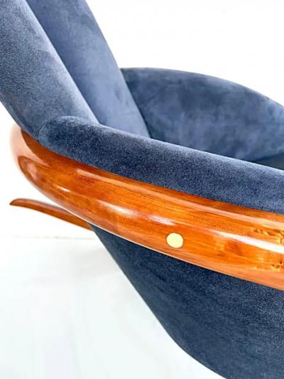 Wendell Castle Wendell Castle Crescent Moon Wood and Suede Rocking Chair