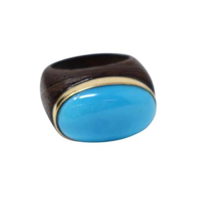 Weng Wood 18kt Gold and Turquoise Dome Ring