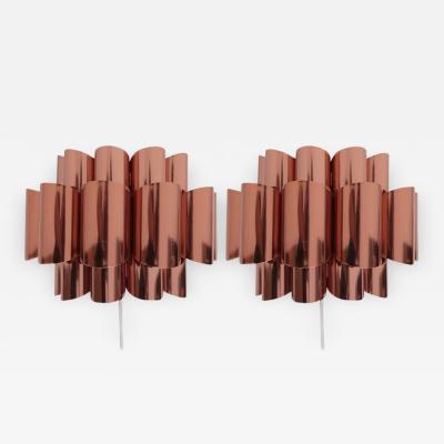 Werner Schou Pair of Copper Sconces of Wall Lights by Werner Schou