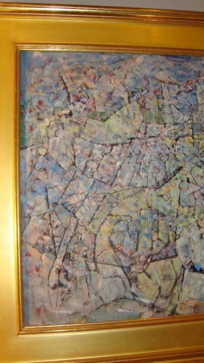 Wesley Lea Oil Painting in Gilt Frame Titled Four Pensive Woman Deep Dreams